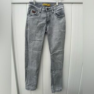 WAM Denim Gray Slim Skinny Jeans Men’s 30x34 (28” Inseam, Cropped Fit)